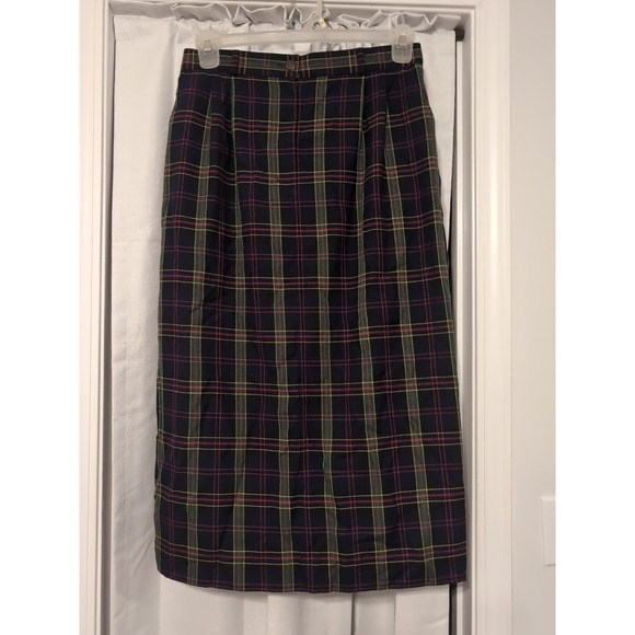 Susan Bristol New Traditions Dresses & Skirts - VTG Susan Bristol Plaid Maxi Skirt Sz 14 Navy Green 90s Academia Tartan Heritage